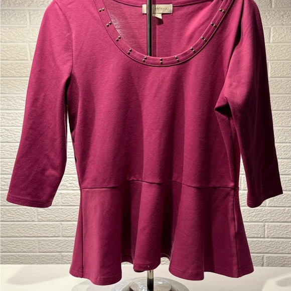 Nicki Minaj Red Peplum Blouse with 3/4 Sleeves - Picture 1 of 3